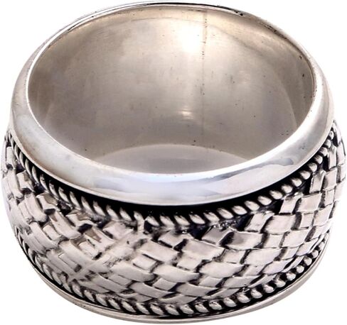 NOVICA Artisan Handmade .925 Sterling Silver Spinner Ring from Bali Band Meditation Indonesia 'Spinning Weave' in Saudi Arabia