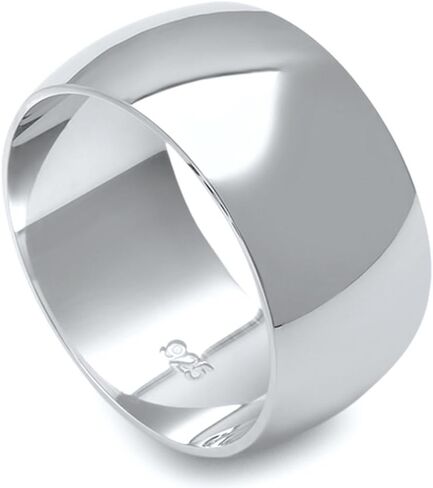 925 Sterling Silver Round Plain Bridal Band Ring 10MM in Saudi Arabia