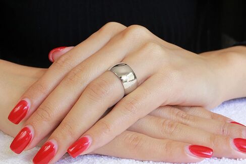 925 Sterling Silver Round Plain Bridal Band Ring 10MM in Saudi Arabia