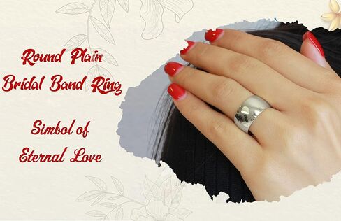 925 Sterling Silver Round Plain Bridal Band Ring 10MM in Saudi Arabia