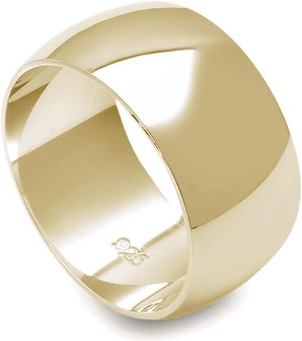 925 Sterling Silver Round Plain Bridal Band Ring 10MM in Saudi Arabia