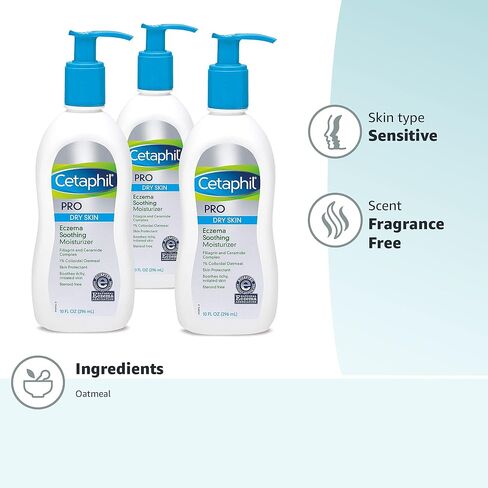CETAPHIL RESTORADERM Soothing Moisturizer, For Eczema Prone Skin, 10 fl oz, For Dry, Itchy, Irritated Skin, 24Hr Hydration, No Added Fragrance in Kuwait