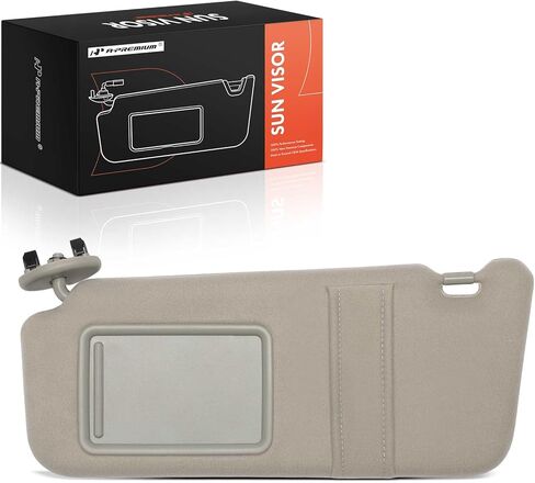 A-Premium Left Driver Side Sun Visor Assembly Compatible with Toyota Camry 2007 2008 2009 2010 2011, Without Sunroof, with Mirror, with Card Holder, without Light, Beige, Replaces 74320-06780-B0 in Saudi Arabia