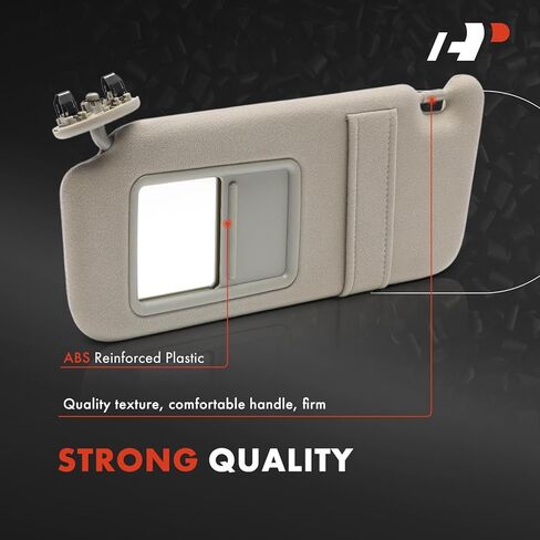 A-Premium Left Driver Side Sun Visor Assembly Compatible with Toyota Camry 2007 2008 2009 2010 2011, Without Sunroof, with Mirror, with Card Holder, without Light, Beige, Replaces 74320-06780-B0 in Saudi Arabia