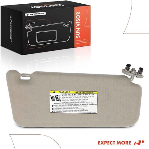 A-Premium Left Driver Side Sun Visor Assembly Compatible with Toyota Camry 2007 2008 2009 2010 2011, Without Sunroof, with Mirror, with Card Holder, without Light, Beige, Replaces 74320-06780-B0 in Saudi Arabia