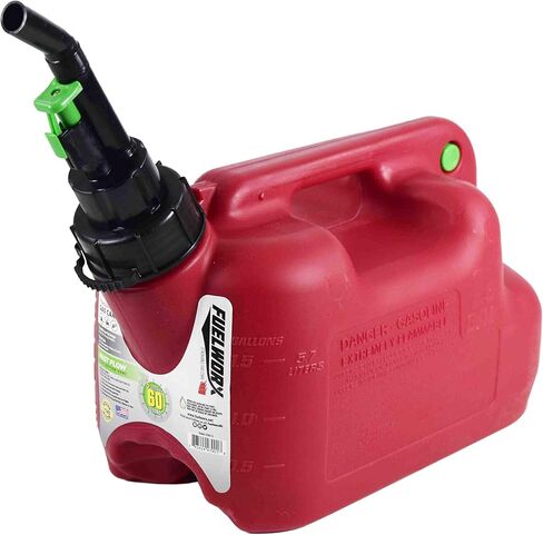 Made In The USA Red CARB Compliant, Stackable, & Easy Pour Gas Fuel Can (1.5 Gallon) in Saudi Arabia