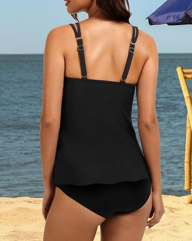 نساء تدفق Tankini Top Swimsuit Top Tankini بدلة السباحة الصيفية الكشكش عالي الخصر مع دعم حمالة الصدر in Saudi Arabia