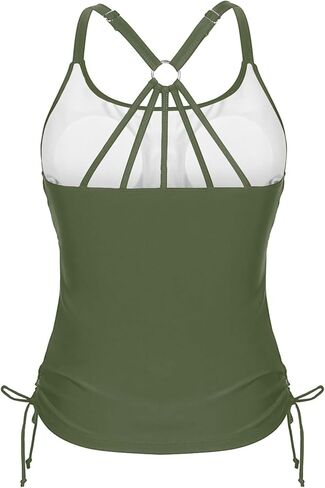 ادفع قمم بيكيني للنساء للنساء تحت الأركان Tankini Top v الرقبة للسباحة للسيطرة على البطن الكبيرة لبدلات الاستحمام أعلى in Saudi Arabia