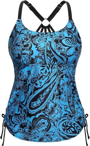 Push Up Bikini Tops for Women Underwire Tankini Top V Neck Swimsuits for Big Busted Tummy Control Bathing Suits Top in Kuwait