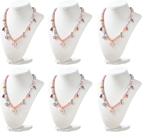 Necklace Display Stand for Selling, Necklace Holder Organizer, Jewelry Display for Vendors,Velvet Chain Jewelry Bust Holder Organizer (6, Black) in Kuwait