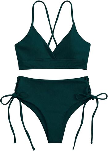 GORGLITTER Women's Color Block Swimsuit Triangle High Cut G String Bikini Set Tie Dye Bathing Suit in Saudi Arabia