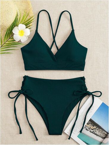 GORGLITTER Women's Color Block Swimsuit Triangle High Cut G String Bikini Set Tie Dye Bathing Suit in Saudi Arabia