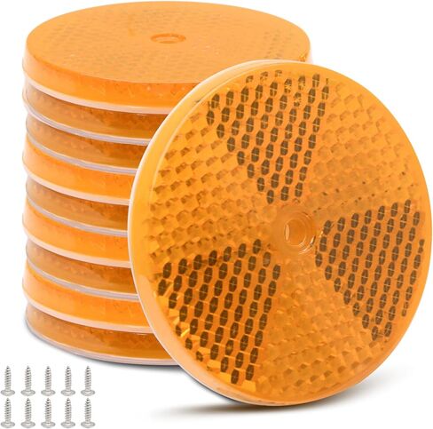 10 Pack Reflective Round Reflector, Safety Trailer Reflector Center Mounting Hole Mailbox Reflector, Driveway Reflector for Automobiles Boats in Kuwait