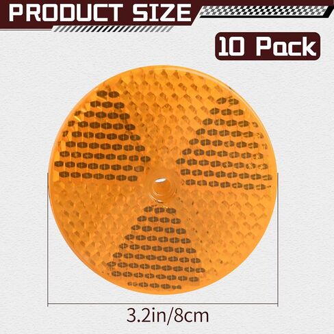 10 Pack Reflective Round Reflector, Safety Trailer Reflector Center Mounting Hole Mailbox Reflector, Driveway Reflector for Automobiles Boats in Kuwait