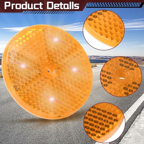 10 Pack Reflective Round Reflector, Safety Trailer Reflector Center Mounting Hole Mailbox Reflector, Driveway Reflector for Automobiles Boats in Kuwait