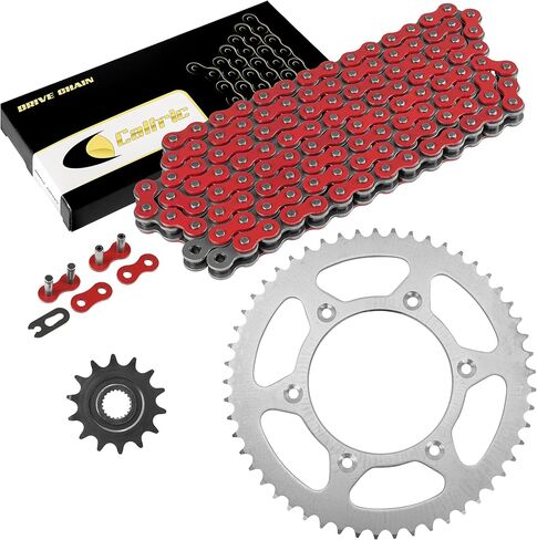 سلسلة محرك حمراء Caltric ومجموعة ضرس متوافقة مع Honda CRF250X CRF 250 × 2004-2017 in Saudi Arabia