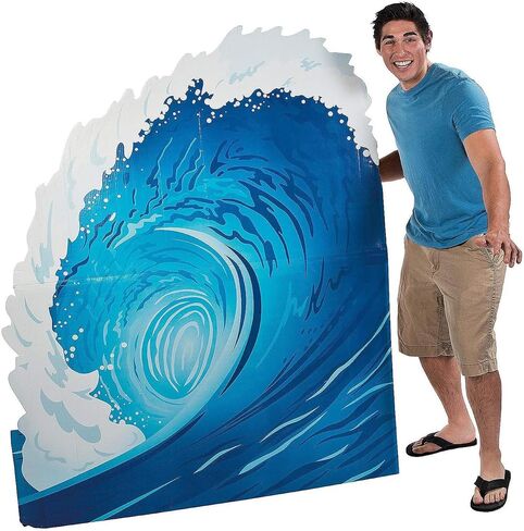 Fun Express Express Surf Wave Cardboard Standup ، 5 أقدام - ديكور حفلات الأمواج والصور - VBS VACTIONS BIBLE SCHOOL SCELIS/DICER in Saudi Arabia
