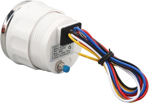 مقياس ضغط زيت سرعة درجة حرارة الماء ، 3 في 1 متر شاشة رقمية DC 9-32V لسفينة قارب الصيد اليخت RV ، ABS ، الفولاذ المقاوم للصدأ ، متر دائري 52 مم (ميدرق فضي للطلات السوداء) in Kuwait