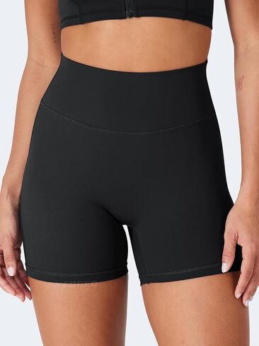 YEOREO CoreFlex Scrunch Workout Shorts with Pockets for Women 4.5" High Waisted Cargo Gym Biker Shorts Tummy Control Yoga in Saudi Arabia