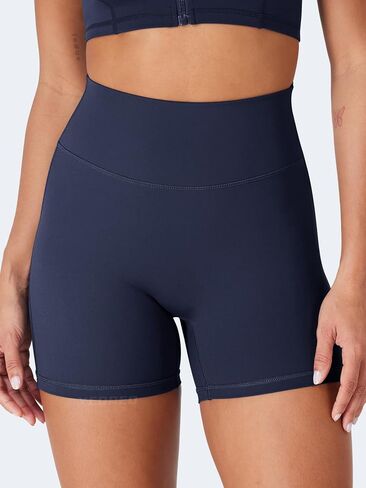 YEOREO CoreFlex Scrunch Workout Shorts with Pockets for Women 4.5" High Waisted Cargo Gym Biker Shorts Tummy Control Yoga in Saudi Arabia