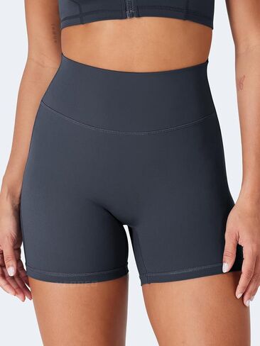 YEOREO CoreFlex Scrunch Workout Shorts with Pockets for Women 4.5" High Waisted Cargo Gym Biker Shorts Tummy Control Yoga in Saudi Arabia