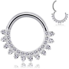 16G G23 Titanium Septum Rings: CZ Nose Ring Hoops, Helix Cartilage Clicker Hoop Earrings, Rook Daith Tragus Piercing Rings for Women Men in Kuwait