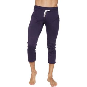 4-rth Mens 3/4 Length Zipper Pocket Capri Yoga Pant Made in America Modal French Terry Caliifornia Stretch Fit European Style in Saudi Arabia