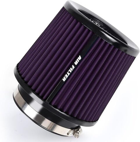 4 Inches Cold Air Intake Filter 3" or 3.5" or 4" High Performance Washable Clamp-On Replacement Cone Air Filter 3 in 1 Size Purple in Kuwait