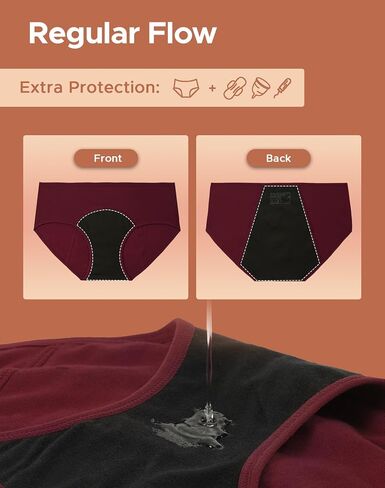 INNERSY Women's Period Underwear Hipster Postpartum Leakproof Protective Menstrual Panties 3-Pack in Saudi Arabia