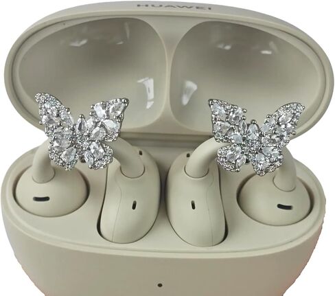 Bow Rhinestone for Clip on Earbuds Open Ear Accessories, Elegant Zirconia Decorative Earphone Accessories, Removable Exquisite DIY Decoration in Kuwait