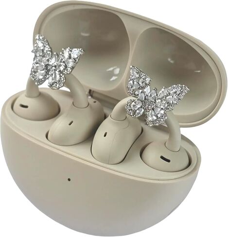 Bow Rhinestone for Clip on Earbuds Open Ear Accessories, Elegant Zirconia Decorative Earphone Accessories, Removable Exquisite DIY Decoration in Kuwait