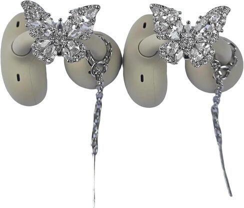 Bow Rhinestone for Clip on Earbuds Open Ear Accessories, Elegant Zirconia Decorative Earphone Accessories, Removable Exquisite DIY Decoration in Kuwait