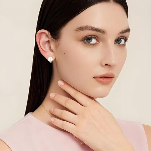 Elegant Flat Pearl Ear Clips for Women Minimalist 14k Gold Plated Pearl Non-Piercing Fashion Jewelry for Party Wedding Bridesmaid Gifts in Saudi Arabia