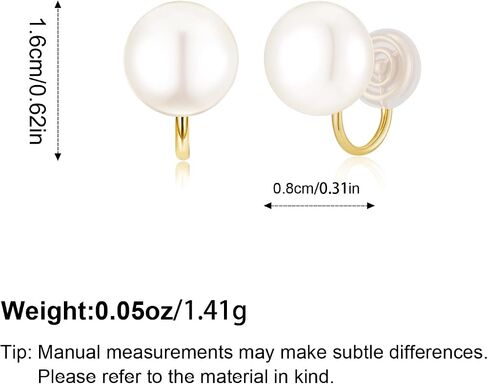 Elegant Flat Pearl Ear Clips for Women Minimalist 14k Gold Plated Pearl Non-Piercing Fashion Jewelry for Party Wedding Bridesmaid Gifts in Saudi Arabia