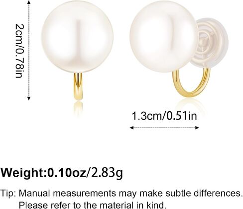 Elegant Flat Pearl Ear Clips for Women Minimalist 14k Gold Plated Pearl Non-Piercing Fashion Jewelry for Party Wedding Bridesmaid Gifts in Saudi Arabia