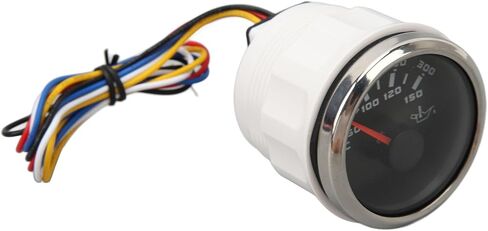 AQXREIGHT DC 32V 52MM درجة حرارة الزيت Celsius Fahrenheit ارتفاع درجة حرارة الزيت الكهربائي لليخوت RV قوارب الصيد أبيض درجة حرارة الفضة مدي درجة المقياس هذا العهد in Saudi Arabia