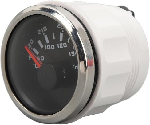 AQXREIGHT DC 32V 52MM درجة حرارة الزيت Celsius Fahrenheit ارتفاع درجة حرارة الزيت الكهربائي لليخوت RV قوارب الصيد أبيض درجة حرارة الفضة مدي درجة المقياس هذا العهد in Saudi Arabia