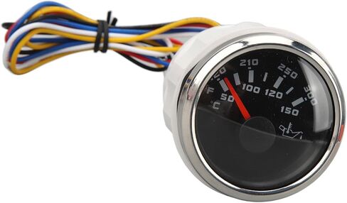 AQXREIGHT DC 32V 52MM درجة حرارة الزيت Celsius Fahrenheit ارتفاع درجة حرارة الزيت الكهربائي لليخوت RV قوارب الصيد أبيض درجة حرارة الفضة مدي درجة المقياس هذا العهد in Saudi Arabia