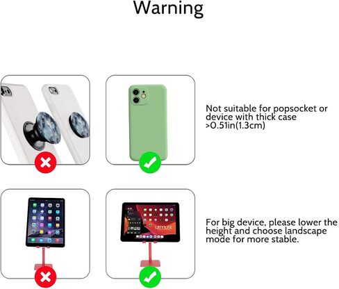 حامل هاتف خلوي Urmust بزاوية ارتفاع قابلة للتعديل لحامل هاتف مكتبي للمكتب متوافق مع iPhone 15 14 13 12 11 Pro Max X Xr 8 Plus 7 6 (وردي) in Kuwait