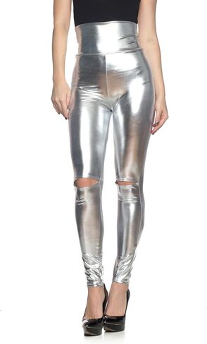 J2 Love Women's Knee Slit Faux Leather Legging in Kuwait