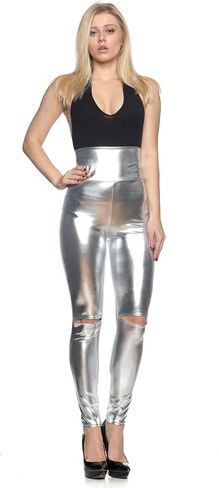 J2 Love Women's Knee Slit Faux Leather Legging in Kuwait