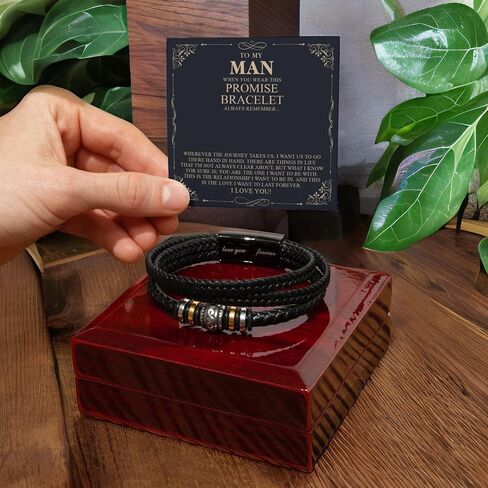 To My Man Love You Forever Bracelet, Promise Bracelet For Him, Boyfriend Gifts For Man, Jewelry For Men, Valentine's Day, Christmas, Anniversary Men Gifts For Boyfriend in Saudi Arabia