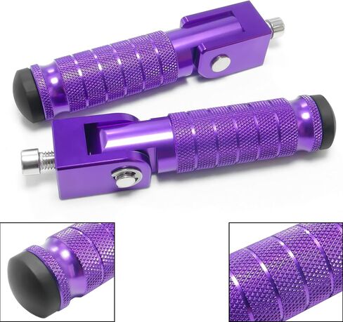 دراجة نارية M8 قدم قدم 90 درجة أوتاد دراجة قابلة للطي CNC مضادة للانكادة Universal لـ Super73 Yamaha Honda Suzuki Apriciia Car Electric Scooter Mini Bike Ebike Dirt Bike Go Kart (Purple ، Type A) in Kuwait