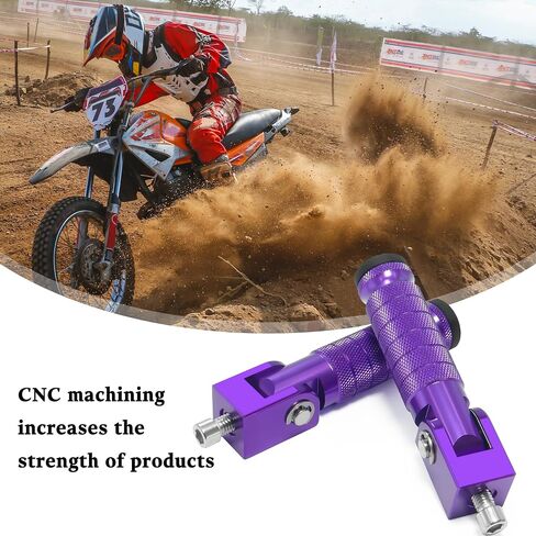 دراجة نارية M8 قدم قدم 90 درجة أوتاد دراجة قابلة للطي CNC مضادة للانكادة Universal لـ Super73 Yamaha Honda Suzuki Apriciia Car Electric Scooter Mini Bike Ebike Dirt Bike Go Kart (Purple ، Type A) in Kuwait