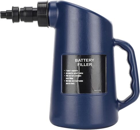 Battery Filler 2L Battery Jug Filler Golf Cart/Deep Cycle Battery Jug Water Filler Bottle Heavy Duty Battery Filler Bottle with Auto Shut and Drip Free Valve (Deep Blue) in Saudi Arabia