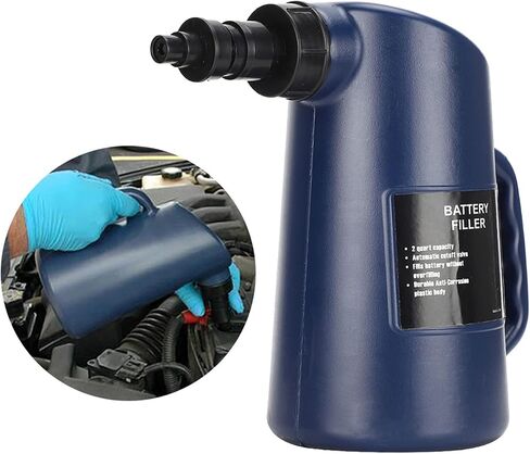 Battery Filler 2L Battery Jug Filler Golf Cart/Deep Cycle Battery Jug Water Filler Bottle Heavy Duty Battery Filler Bottle with Auto Shut and Drip Free Valve (Deep Blue) in Saudi Arabia