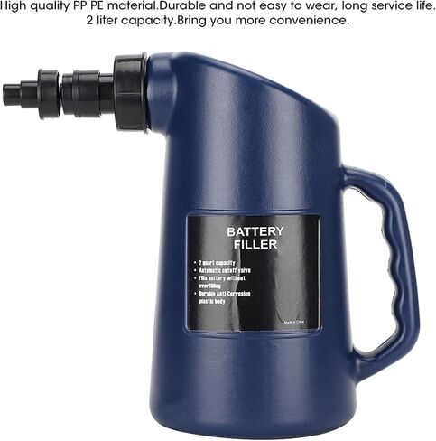 Battery Filler 2L Battery Jug Filler Golf Cart/Deep Cycle Battery Jug Water Filler Bottle Heavy Duty Battery Filler Bottle with Auto Shut and Drip Free Valve (Deep Blue) in Saudi Arabia