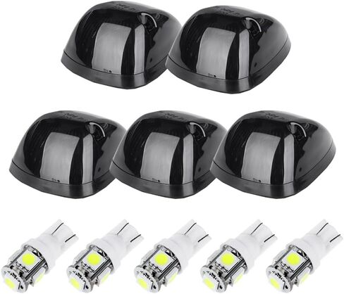 cciyu Smoked Cab Roof Top Marker Running Light w/White 5050 SMD LED Light Bulbs Replacement fit for 94-98 For Dodge For Ram 2500 3500 Black(5 Pcs) in Saudi Arabia