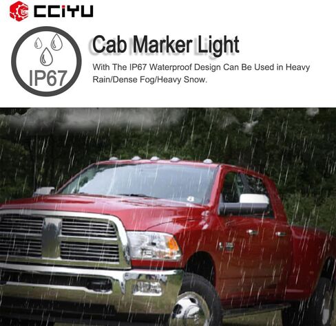 cciyu Smoked Cab Roof Top Marker Running Light w/White 5050 SMD LED Light Bulbs Replacement fit for 94-98 For Dodge For Ram 2500 3500 Black(5 Pcs) in Saudi Arabia