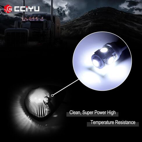 cciyu Smoked Cab Roof Top Marker Running Light w/White 5050 SMD LED Light Bulbs Replacement fit for 94-98 For Dodge For Ram 2500 3500 Black(5 Pcs) in Saudi Arabia